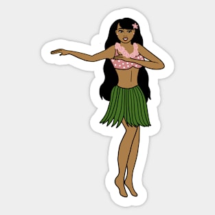 Aloha Tropical Dancing Girl Vacation Sticker